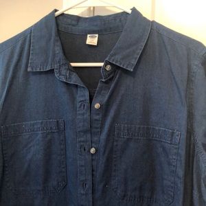 Dark blue chambray dress